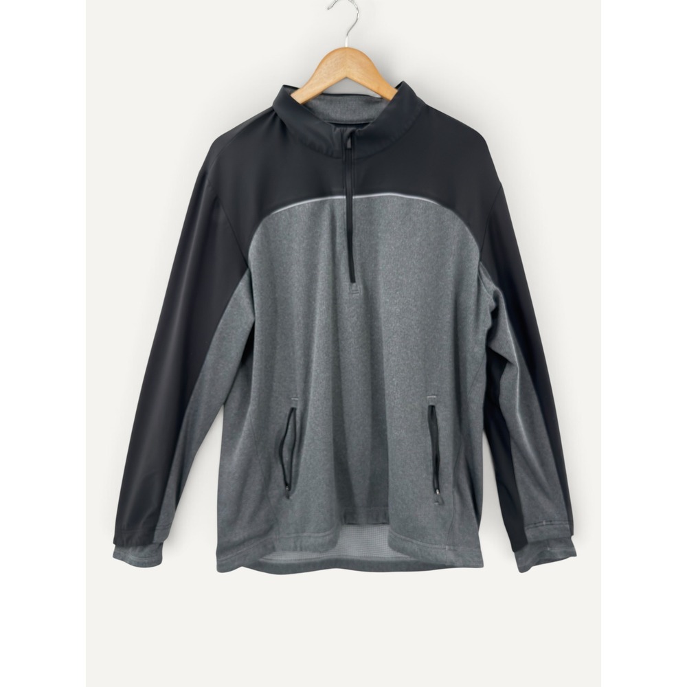 Adidas Pullover Grey Black Quarter Zip Golf Jacket XL Athletic Performance Fall